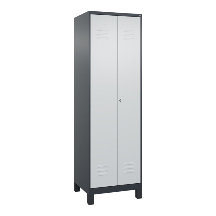 C+P Schwarz-Weiß-Spind Classic PLUS 2 Abteile 1950 x 600 x 500 mm