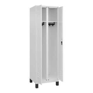 C+P Schwarz-Weiß-Spind Classic PLUS 2 Abteile 1950 x 600 x 500mm 9016/9016