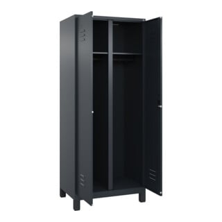 C+P Schwarz-Weiß-Spind Classic PLUS 2 Abteile 1950 x 800 x 500 mm anthrazitgrau