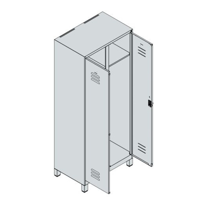 C+P Schwarz-Weiß-Spind Classic PLUS 2 Abteile 1950 x 800 x 500 mm anthrazitgrau