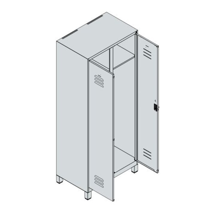 C+P Schwarz-Weiß-Spind Classic PLUS 2 Abteile 1950 x 800 x 500 mm anthrazitgrau