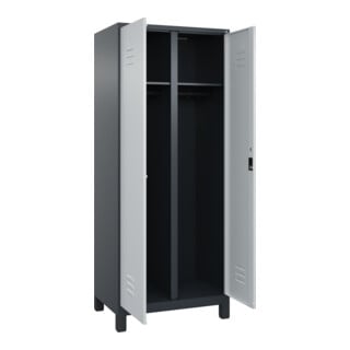 C+P Schwarz-Weiß-Spind Classic PLUS 2 Abteile 1950 x 800 x 500mm 7016/7035