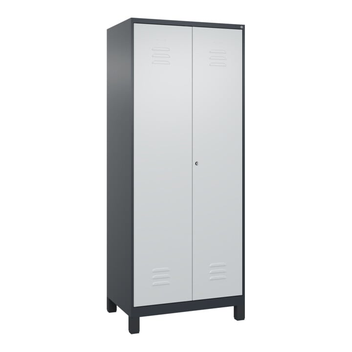 C+P Schwarz-Weiß-Spind Classic PLUS 2 Abteile 1950 x 800 x 500mm 7016/7035