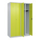 C+P Schwarz-Weiß-Spind Classic PLUS, 4 Abteile, 1850x1200x500mm, 7035/0024 Verschluss Zylinderschloss-5