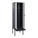 C+P Schwarz-Weiß-Spind Classic PLUS, Bank, 2 Abteile, 2120x600x815mm, 7016/7035, Verschluss Sicherheits-Drehriegel, Sitzbanktyp auskragend, Material Sitzfläche Kunststoff-2