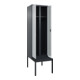 C+P Schwarz-Weiß-Spind Classic PLUS, Bank, 2 Abteile, 2120x600x815mm, 7016/7035, Verschluss Zylinderschloss, Sitzbanktyp untergebaut, Material Sitzfläche Kunststoff-2