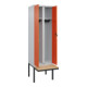 C+P Schwarz-Weiß-Spind Classic PLUS, Bank, 2 Abteile, 2120x600x815mm, 7035/2004, Verschluss Sicherheits-Drehriegel, Sitzbanktyp auskragend, Material Sitzfläche Buche-Hartholz-2