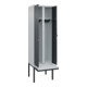 C+P Schwarz-Weiß-Spind Classic PLUS, Bank, 2 Abteile, 2120x600x815mm, 7035/7016, Verschluss Sicherheits-Drehriegel, Sitzbanktyp auskragend, Material Sitzfläche Kunststoff-2