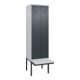 C+P Schwarz-Weiß-Spind Classic PLUS, Bank, 2 Abteile, 2120x600x815mm, 7035/7016, Verschluss Zylinderschloss, Sitzbanktyp auskragend, Material Sitzfläche Kunststoff-1