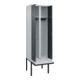 C+P Schwarz-Weiß-Spind Classic PLUS, Bank, 2 Abteile, 2120x600x815mm, 7035/7016, Verschluss Zylinderschloss, Sitzbanktyp auskragend, Material Sitzfläche Kunststoff-2