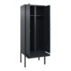 C+P Schwarz-Weiß-Spind Classic PLUS, Bank, 2 Abteile, 2120x800x815mm, 7016/7016, Verschluss Sicherheits-Drehriegel, Sitzbanktyp auskragend, Material Sitzfläche Kunststoff