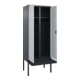 C+P Schwarz-Weiß-Spind Classic PLUS, Bank, 2 Abteile, 2120x800x815mm, 7016/7035, Verschluss Zylinderschloss, Sitzbanktyp auskragend, Material Sitzfläche Kunststoff-2