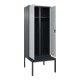 C+P Schwarz-Weiß-Spind Classic PLUS, Bank, 2 Abteile, 2120x800x815mm, 7016/7035, Verschluss Zylinderschloss, Sitzbanktyp untergebaut, Material Sitzfläche Kunststoff-1
