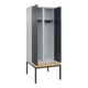 C+P Schwarz-Weiß-Spind Classic PLUS, Bank, 2 Abteile, 2120x800x815mm, 7035/7016, Verschluss Sicherheits-Drehriegel, Sitzbanktyp untergebaut, Material Sitzfläche Buche-Hartholz-2