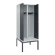 C+P Schwarz-Weiß-Spind Classic PLUS, Bank, 2 Abteile, 2120x800x815mm, 7035/7016, Verschluss Zylinderschloss, Sitzbanktyp untergebaut, Material Sitzfläche Kunststoff-2
