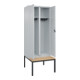 C+P Schwarz-Weiß-Spind Classic PLUS, Bank, 2 Abteile, 2120x800x815mm, 7035/7035, Verschluss Sicherheits-Drehriegel, Sitzbanktyp untergebaut, Material Sitzfläche Buche-Hartholz-2