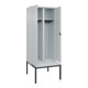 C+P Schwarz-Weiß-Spind Classic PLUS, Bank, 2 Abteile, 2120x800x815mm, 7035/7035, Verschluss Sicherheits-Drehriegel, Sitzbanktyp untergebaut, Material Sitzfläche Kunststoff-2