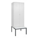 C+P Schwarz-Weiß-Spind Classic PLUS, Bank, 2 Abteile, 2120x800x815mm, 9016/9016, Verschluss Zylinderschloss, Sitzbanktyp untergebaut, Material Sitzfläche Kunststoff-1