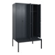 C+P Schwarz-Weiß-Spind Classic PLUS, Bank, 4 Abteile, 2120x1200x815mm, 7016/7016, Verschluss Sicherheits-Drehriegel, Sitzbanktyp untergebaut, Material Sitzfläche Kunststoff-2