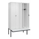 C+P Schwarz-Weiß-Spind Classic PLUS, Bank, 4 Abteile, 2120x1200x815mm, 9016/9016, Verschluss Sicherheits-Drehriegel, Sitzbanktyp auskragend, Material Sitzfläche Kunststoff-2