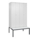 C+P Schwarz-Weiß-Spind Classic PLUS, Bank, 4 Abteile, 2120x1200x815mm, 9016/9016, Verschluss Zylinderschloss, Sitzbanktyp untergebaut, Material Sitzfläche Kunststoff-1