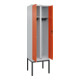 C+P Schwarz-Weiß-Spind Classic PLUS, Gestell, 2 Abteile, 2120x600x500mm, 7035/20 Front RAL 2004 Reinorange Verschluss Zylinderschloss-4