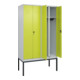 C+P Schwarz-Weiß-Spind Classic PLUS, Gestell, 4 Abteile, 2120x1200x500mm, 7035/0 Front 1108060 RDS Viridingrün Verschluss Sicherheits-Drehriegel-4