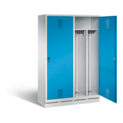 C+P Schwarz-Weiss-Spind Evolo, H1800xB1190xT500mm, Front Lichtblau, Korpus Lichtgrau (48220-40)