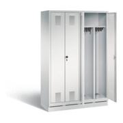 C+P Schwarz-Weiss-Spind Evolo, H1800xB1190xT500mm, Front Lichtgrau, Korpus Lichtgrau (48022-40)