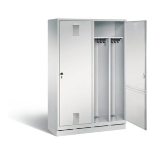 C+P Schwarz-Weiss-Spind Evolo, H1800xB1190xT500mm, Front Lichtgrau, Korpus Lichtgrau (48220-40)