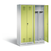 C+P Schwarz-Weiss-Spind Evolo, H1800xB1190xT500mm, Front Viridingrün, Korpus Lichtgrau (48022-40)
