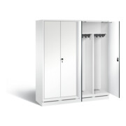 C+P Schwarz-Weiss-Spind Evolo, H1800xB1590xT500mm, Front Dekor Weiß, Korpus Verkehrsweiß (48022-42)