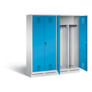 C+P Schwarz-Weiss-Spind Evolo, H1800xB1590xT500mm, Front Lichtblau, Korpus Lichtgrau (48022-42)