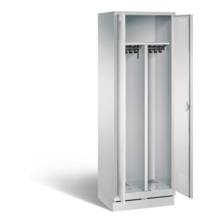 C+P Schwarz-Weiss-Spind Evolo, H1800xB610xT500mm, Front Lichtgrau, Korpus Lichtgrau (48022-20)