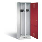 C+P Schwarz-Weiss-Spind Evolo, H1800xB610xT500mm, Front Rubinrot, Korpus Lichtgrau (48220-20)
