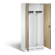 C+P Schwarz-Weiss-Spind Evolo, H1800xB810xT500mm, Front Dekor Eiche Sereno, Korpus Verkehrsweiß (48022-22)