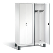 C+P Schwarz-Weiss-Spind Evolo, H1850xB1190xT500mm, Front Dekor Weiß, Korpus Verkehrsweiß (48012-40)