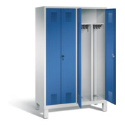 C+P Schwarz-Weiss-Spind Evolo, H1850xB1190xT500mm, Front Enzianblau, Korpus Lichtgrau (48012-40)