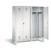 C+P Schwarz-Weiss-Spind Evolo, H1850xB1590xT500mm, Front Lichtgrau, Korpus Lichtgrau (48012-42)