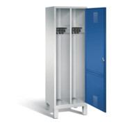 C+P Schwarz-Weiss-Spind Evolo, H1850xB610xT500mm, Front Enzianblau, Korpus Lichtgrau (48210-20)