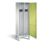 C+P Schwarz-Weiss-Spind Evolo, H1850xB610xT500mm, Front Viridingrün, Korpus Lichtgrau (48210-20)