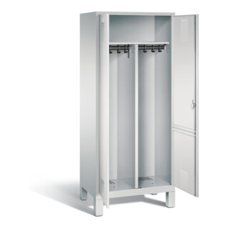 C+P Schwarz-Weiss-Spind Evolo, H1850xB810xT500mm, Front Lichtgrau, Korpus Lichtgrau (48012-22)