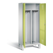 C+P Schwarz-Weiss-Spind Evolo, H1850xB810xT500mm, Front Viridingrün, Korpus Lichtgrau (48012-22)