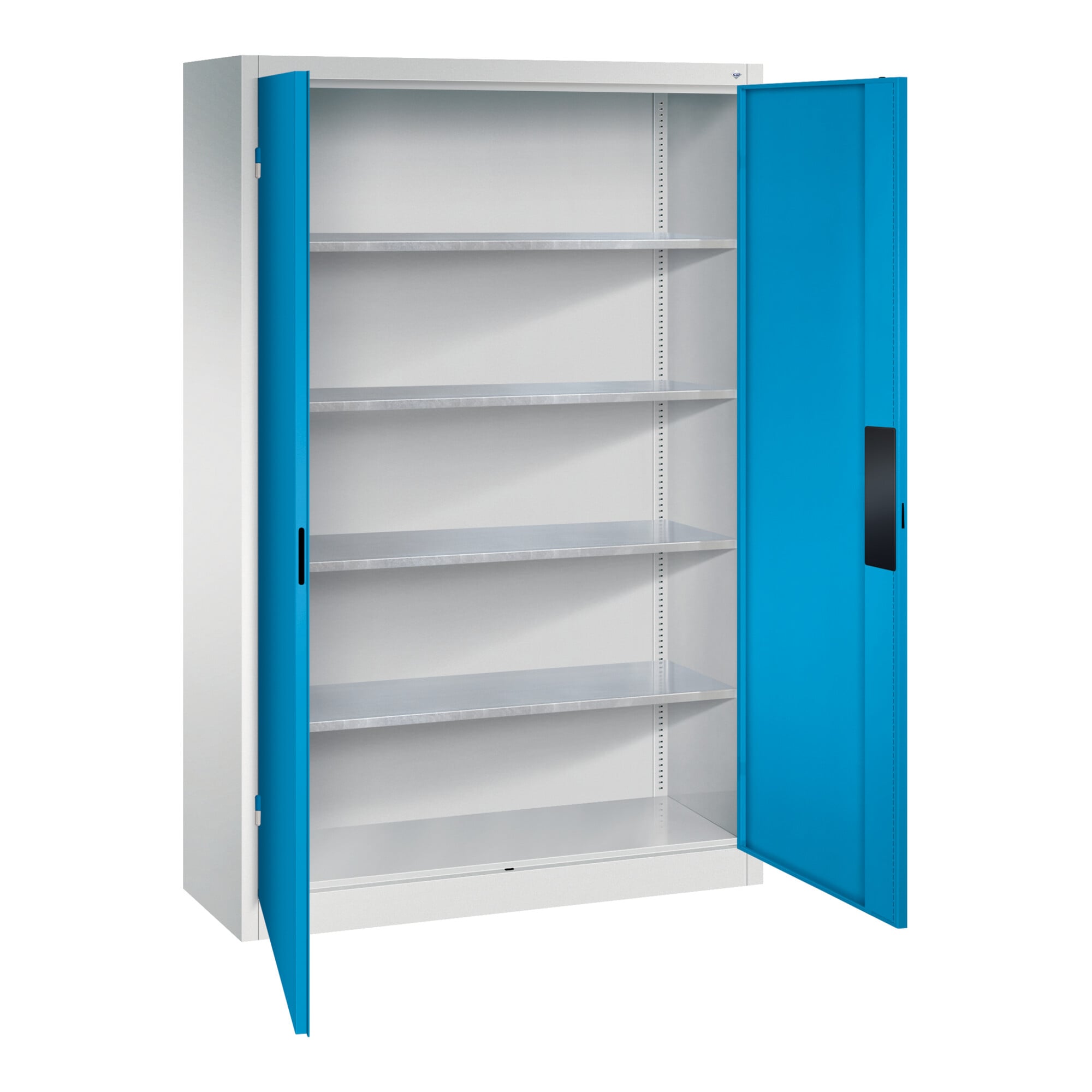 C+P Schwerlastschrank Acurado, 1950x1200x400mm, 7035/5012 ; C + P Möbelsysteme