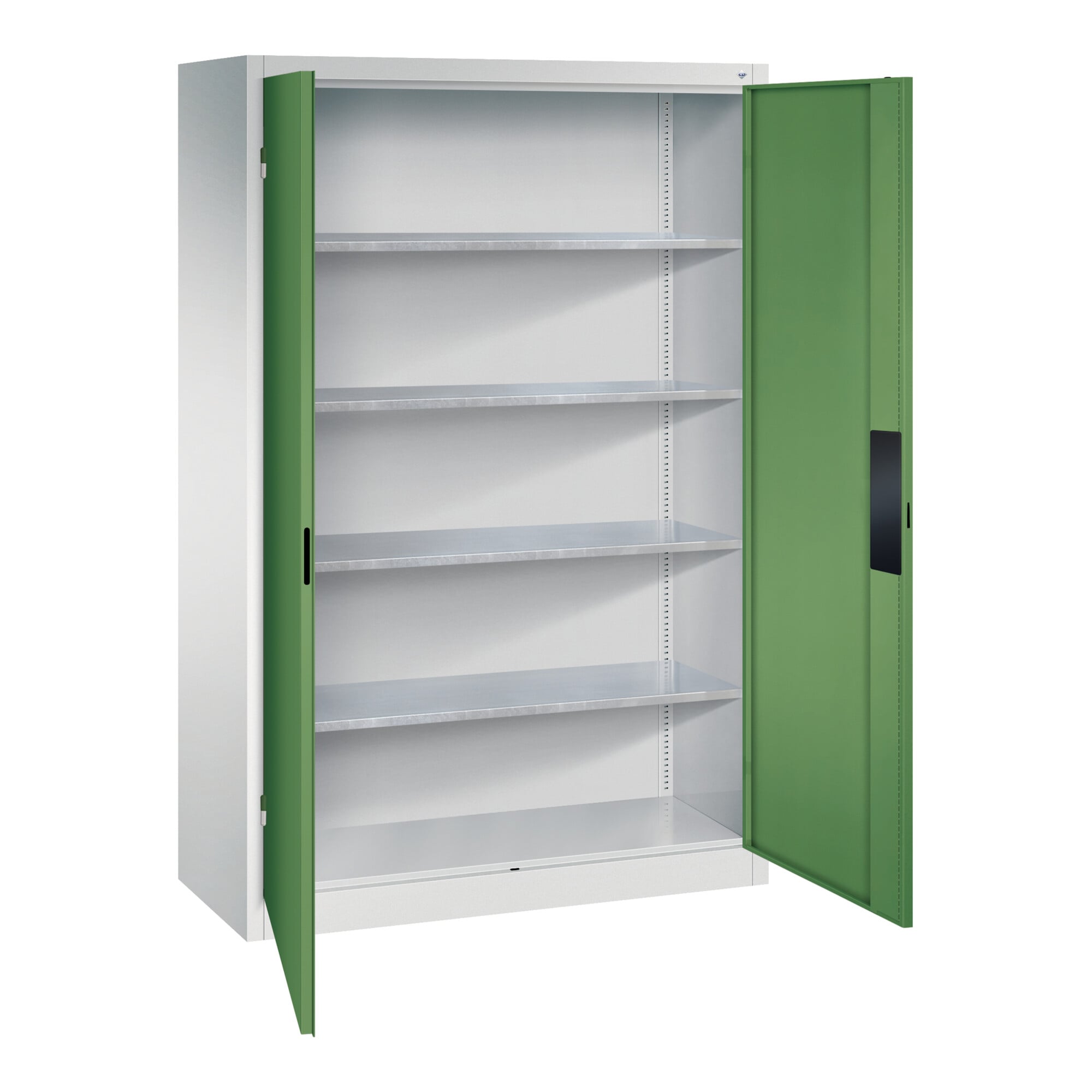 C+P Schwerlastschrank Acurado, 1950x1200x500mm, 7035/6011 ; C + P Möbelsysteme