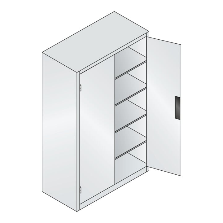 C+P Schwerlastschrank Acurado, 1950x1200x600mm, 7035/5012