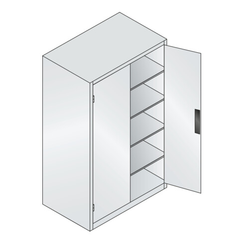 C+P Schwerlastschrank Acurado, 1950x1200x800mm, 7035/6011