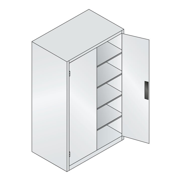 C+P Schwerlastschrank Acurado, 1950x1200x800mm, 7035/6011