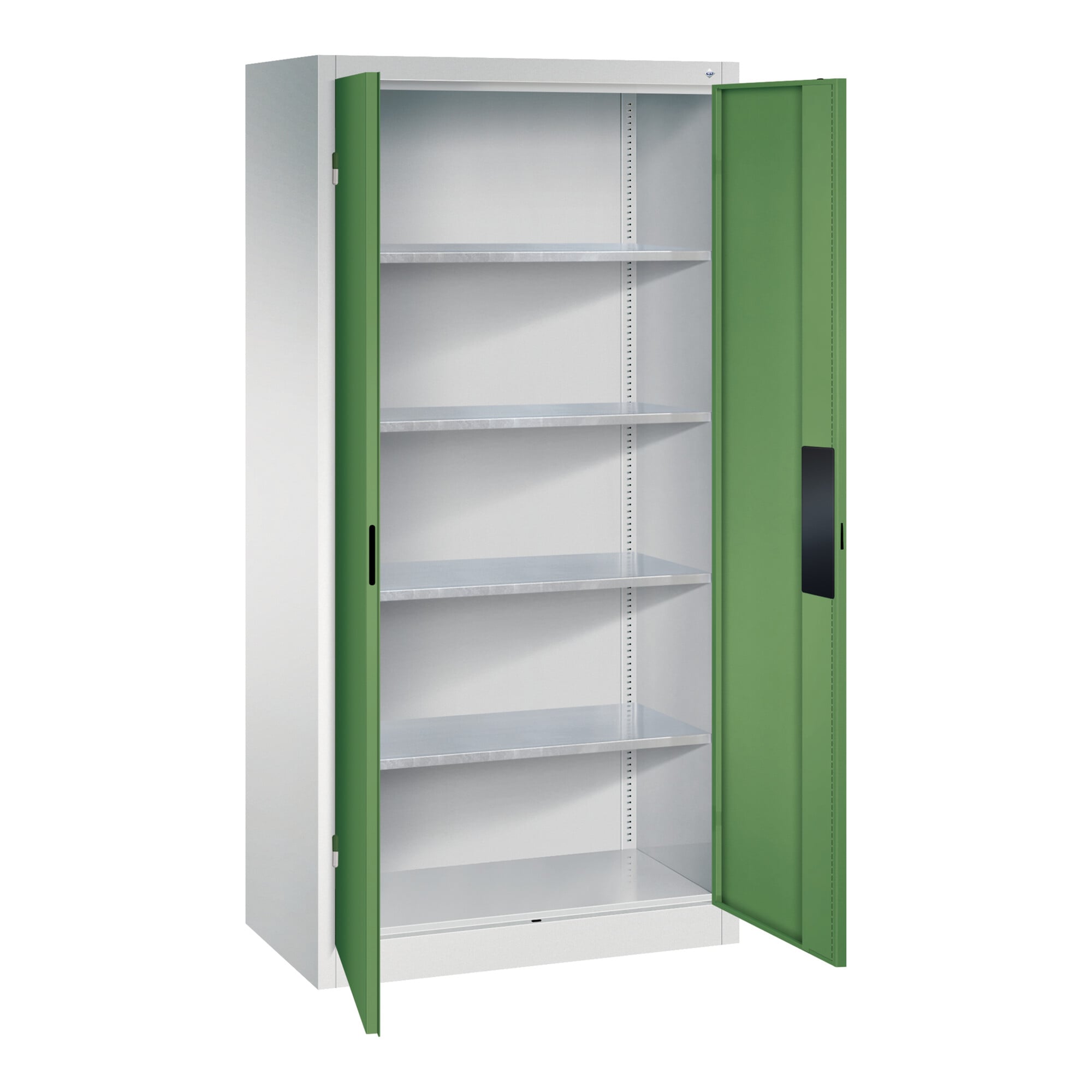 C+P Schwerlastschrank Acurado, 1950x930x500mm, 7035/6011 ; C + P Möbelsysteme