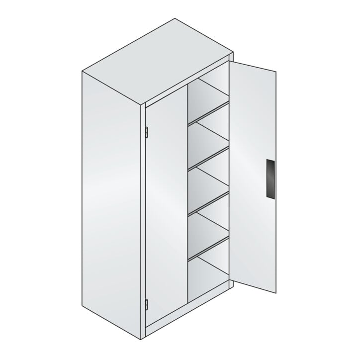 C+P Schwerlastschrank Acurado, 1950x930x600mm, 7035/5010